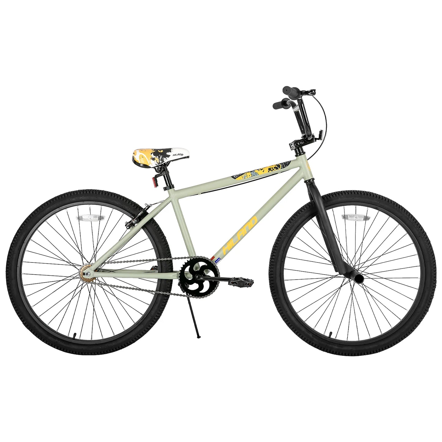 Hiland BMX Bike, 24/26-Inch Wheels, Freestyle Bicycle for Teens & Adults with 2 Pegs
