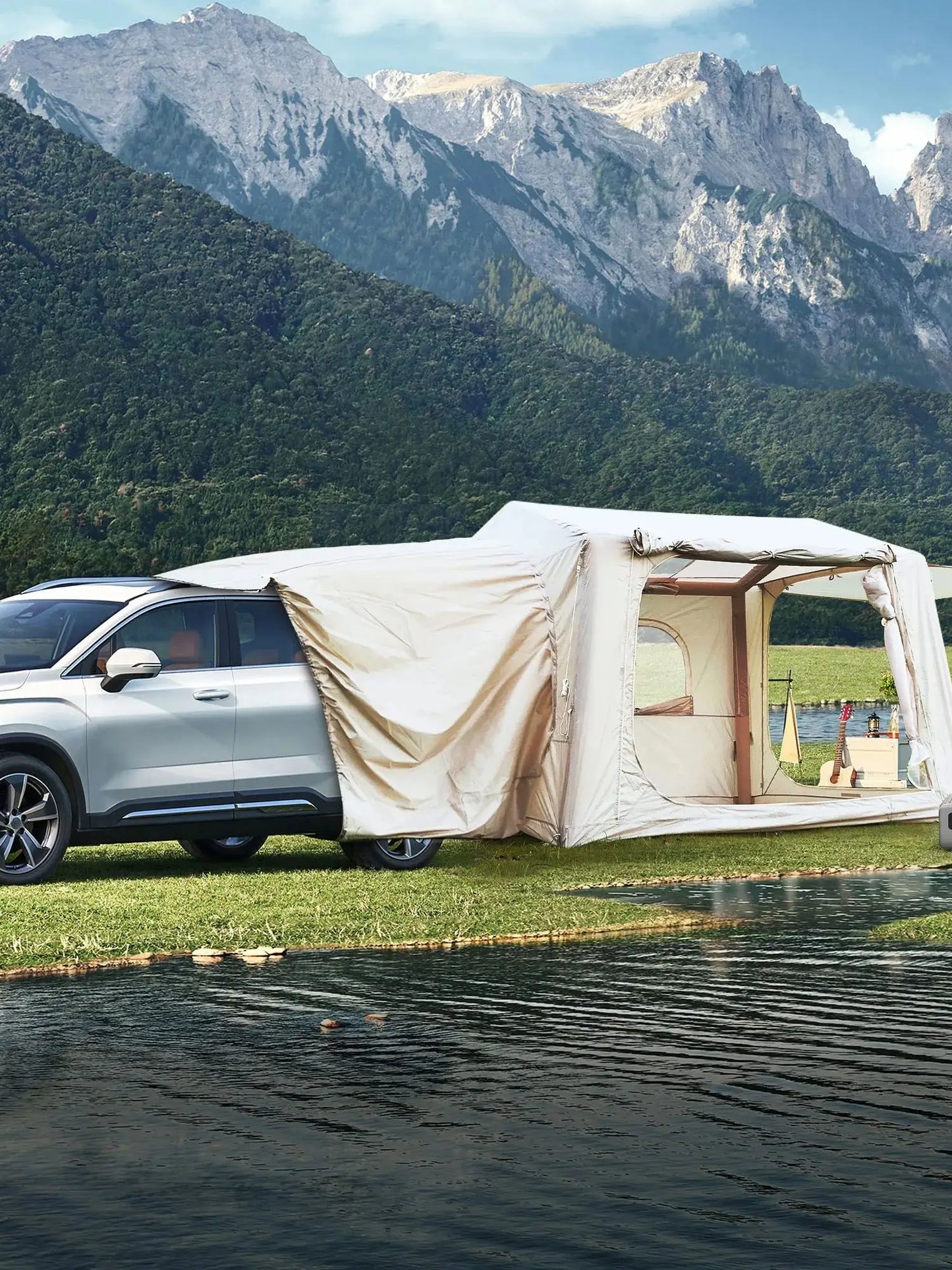 Inflatable SUV Camping Tent, Waterproof Air Tent for 4-8 Person Glamping & Outdoor Adventures