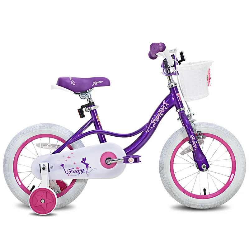 JOYSTAR Fairy Girls Bike for Toddlers & Kids Ages 2-9, Training Wheels, Handbrake & Basket