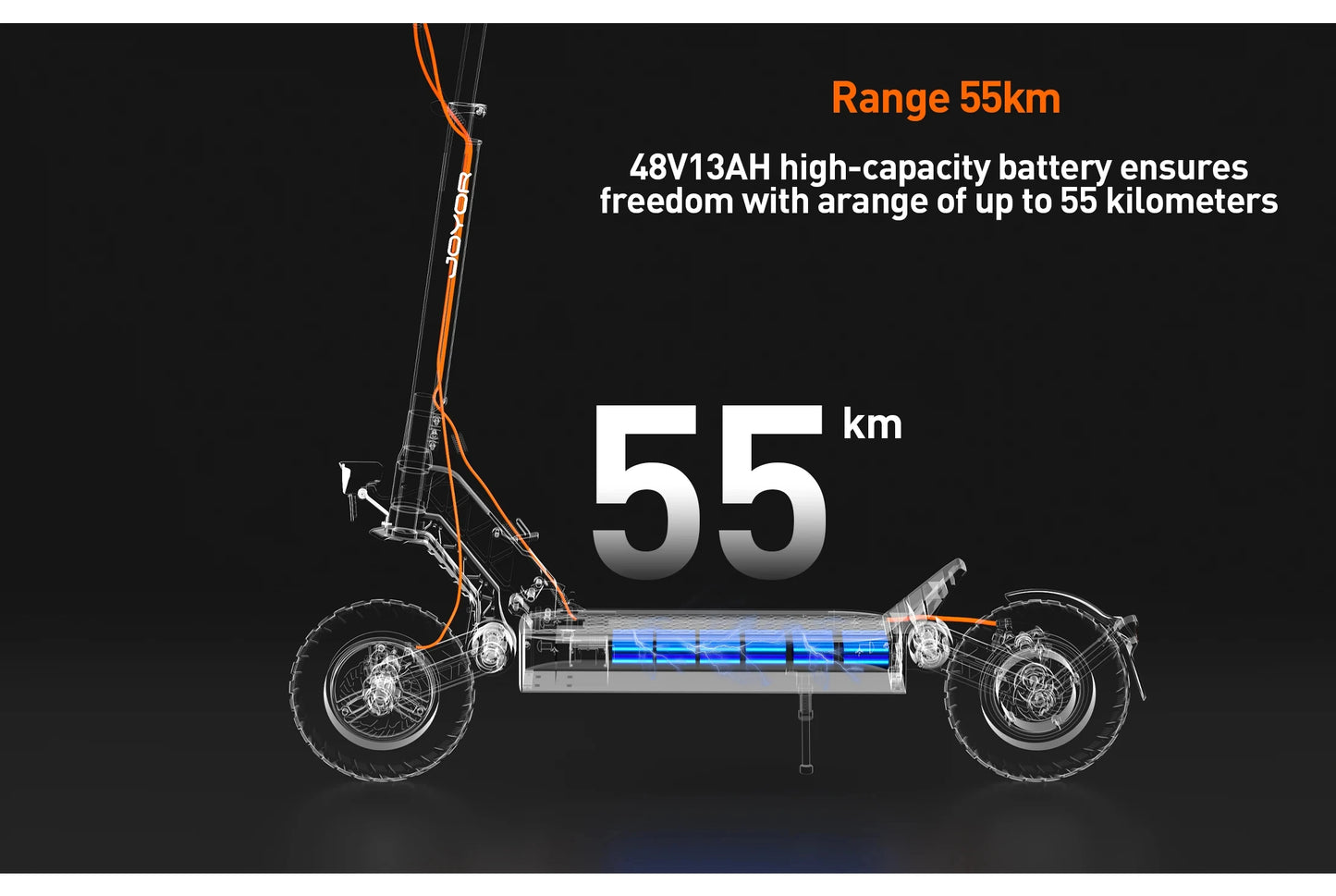 JOYOR S5-Z Electric Scooter with 600W Motor, 48V 13Ah Battery & 34-Mile Range