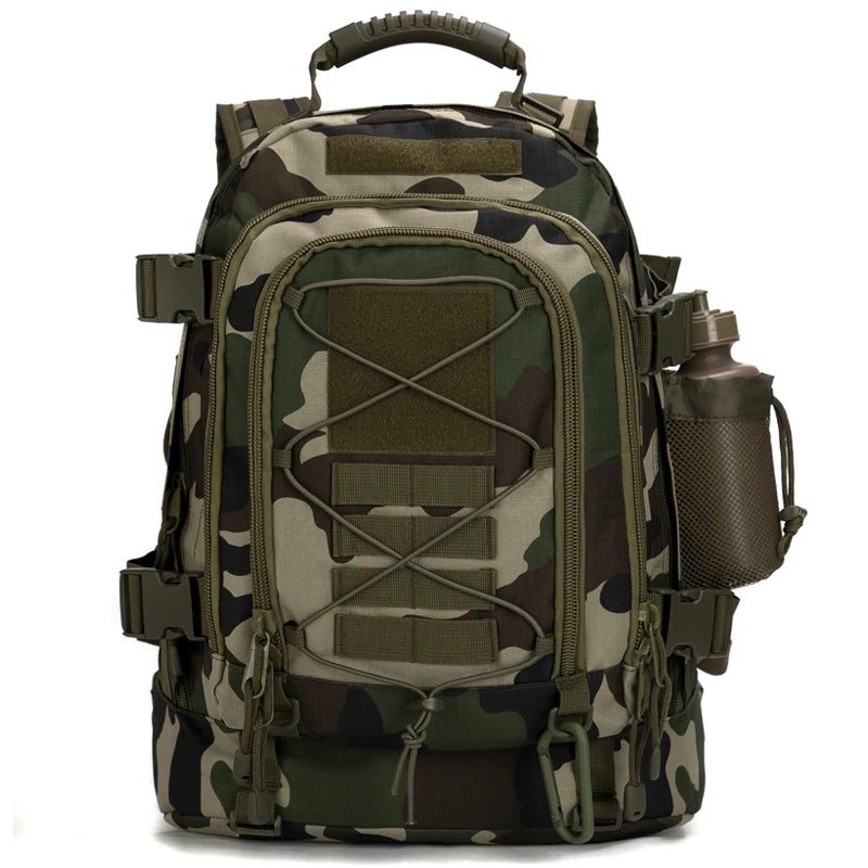 LQARMY 65L Tactical Backpack, Expandable Military MOLLE Rucksack for Hiking, Camping & Travel