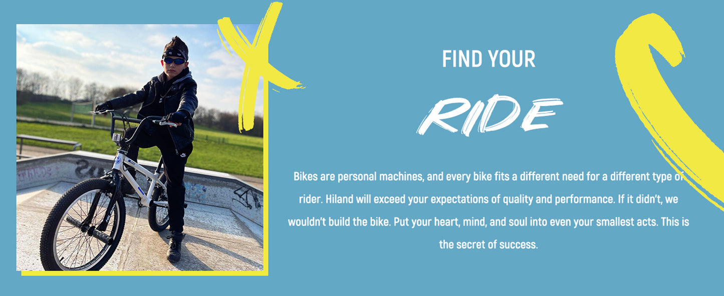 Hiland 20-Inch Freestyle Kids BMX Bike, 360° Gyro Rotor & 4 Pegs for Beginner to Advanced Riders