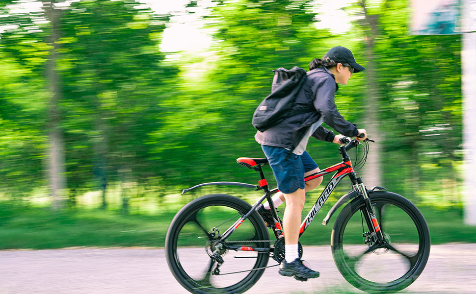 Hiland Mountain Bike with Shimano 21-Speed Drivetrain, Aluminum Frame & 26-Inch Wheels