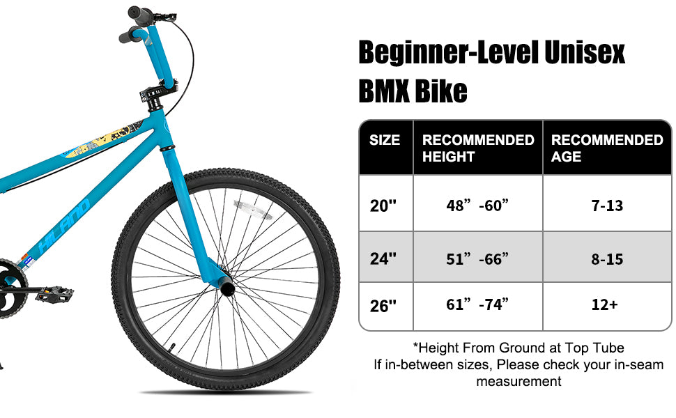 Hiland BMX Bike, 24/26-Inch Wheels, Freestyle Bicycle for Teens & Adults with 2 Pegs