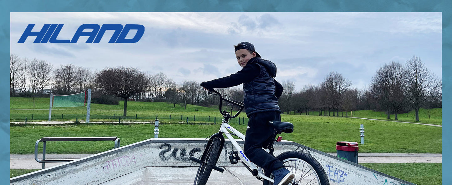 Hiland 20-Inch Freestyle Kids BMX Bike, 360° Gyro Rotor & 4 Pegs for Beginner to Advanced Riders