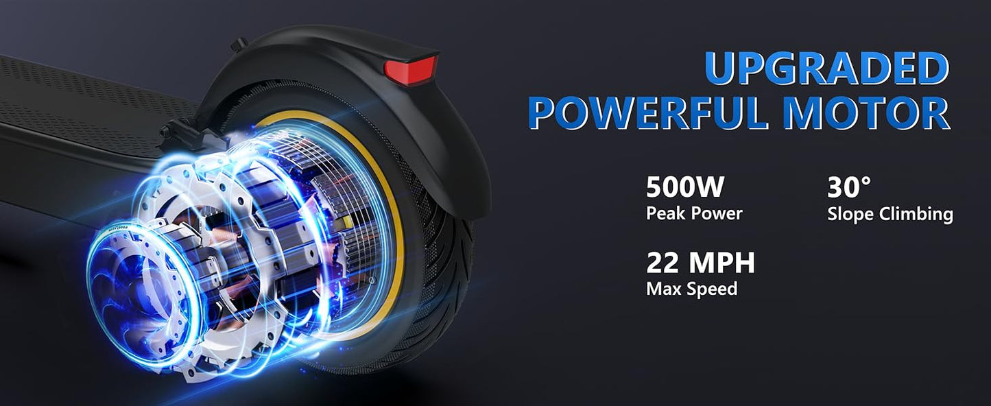 LADPED LPMAX Electric Scooter with 500W Motor, 22 MPH Top Speed & 28-Mile Range