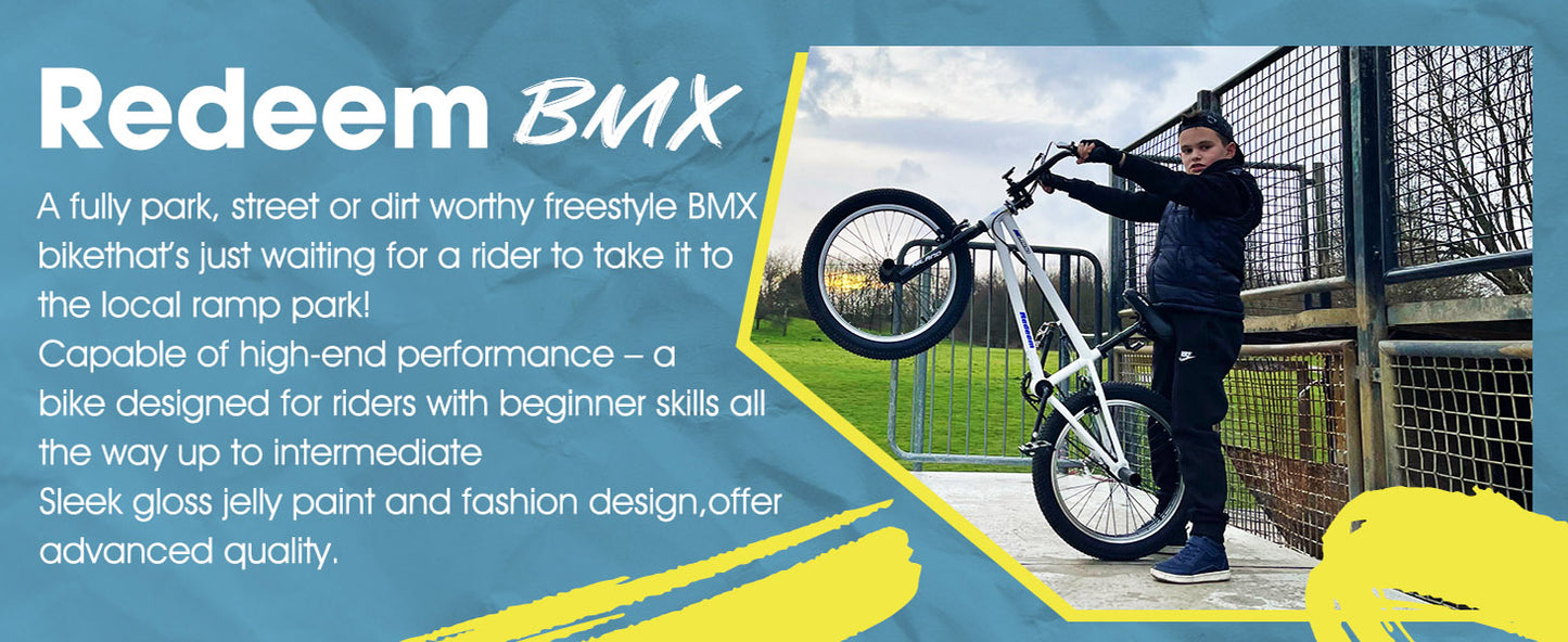 Hiland 20-Inch Freestyle Kids BMX Bike, 360° Gyro Rotor & 4 Pegs for Beginner to Advanced Riders