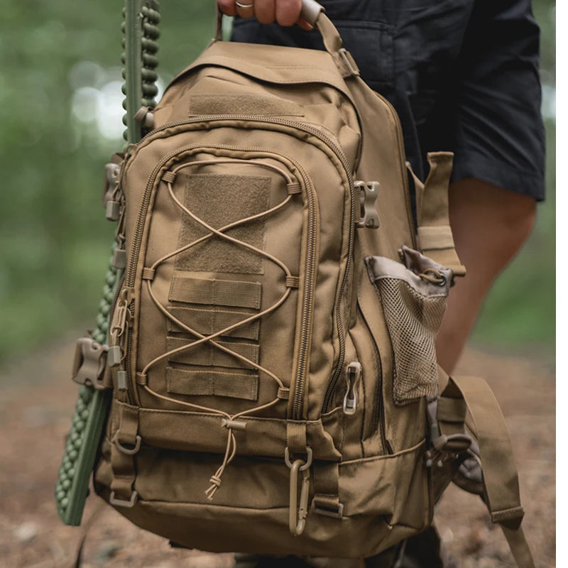 LQARMY 65L Tactical Backpack, Expandable Military MOLLE Rucksack for Hiking, Camping & Travel