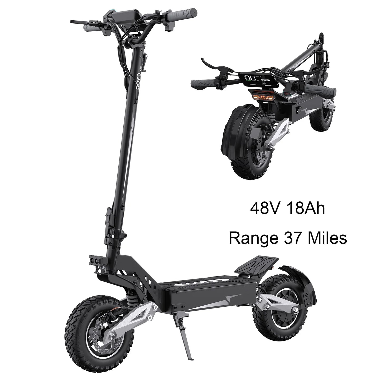 OOTD T10 Electric Scooter 900W Brushless Motor with 48V Lithium Battery & 11" Off-Road Tires