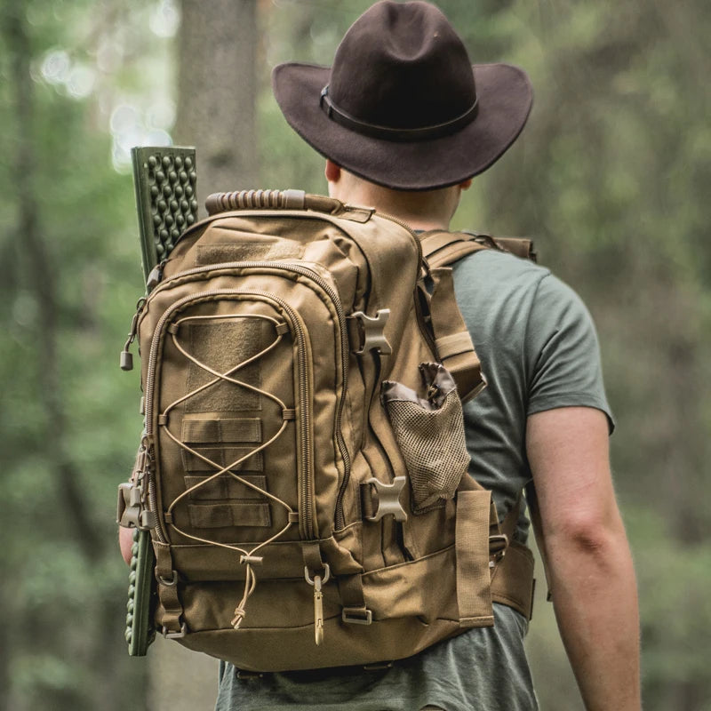 LQARMY 65L Tactical Backpack, Expandable Military MOLLE Rucksack for Hiking, Camping & Travel
