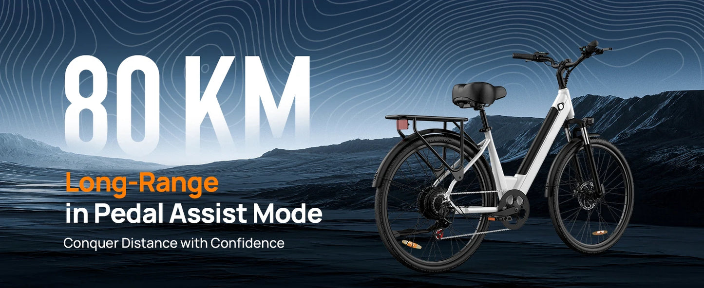 URLIFE E26 Electric Bike for Adults – 750W Peak Motor, 48V Removable Battery & 80-Mile Range