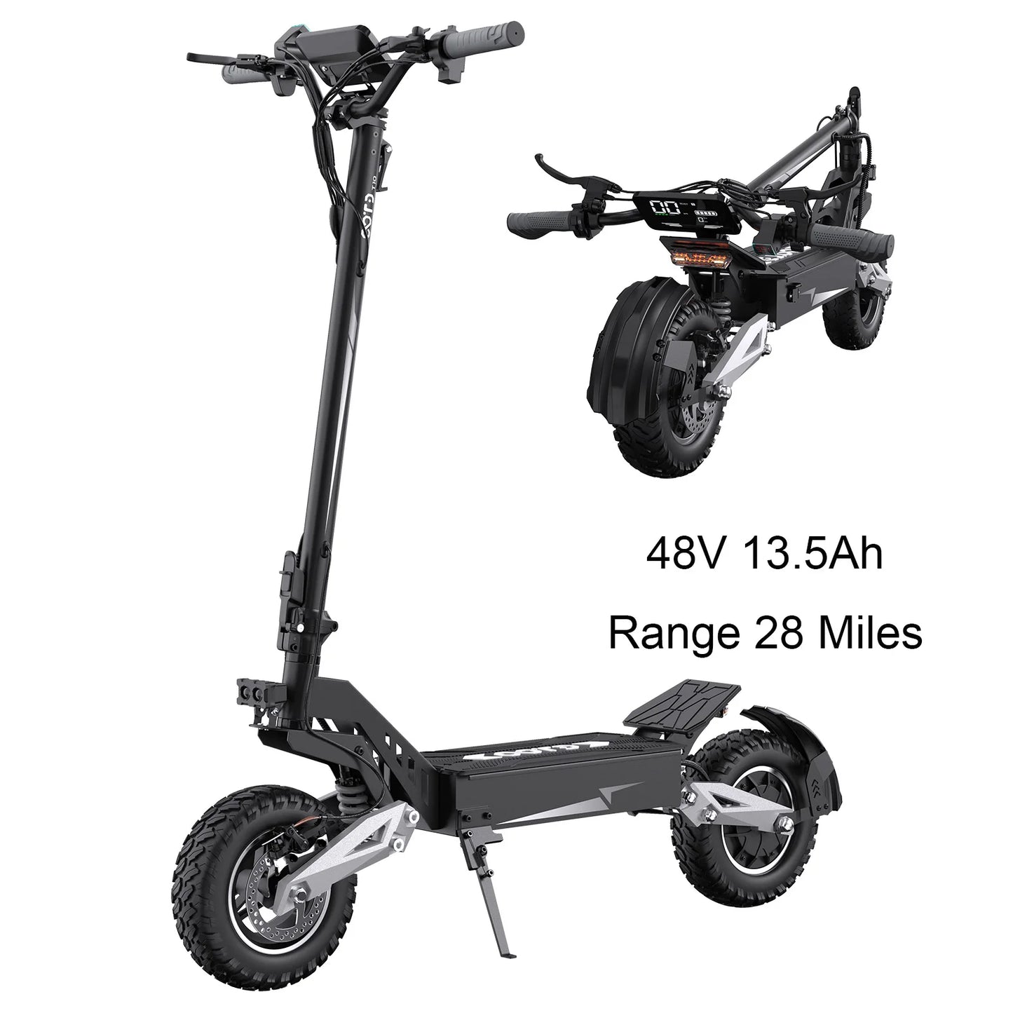 OOTD T10 Electric Scooter 900W Brushless Motor with 48V Lithium Battery & 11" Off-Road Tires