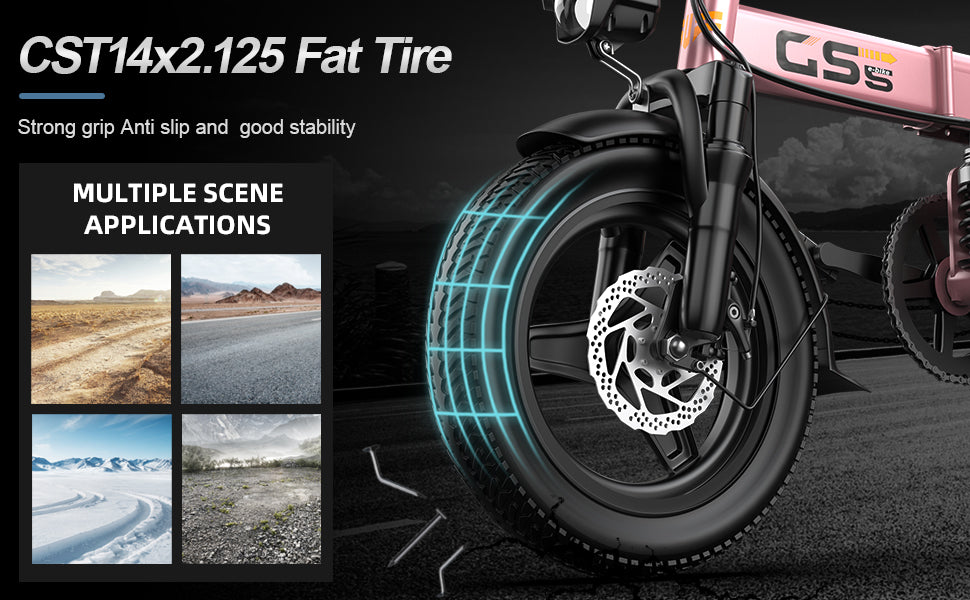 UPlee GS5 Folding Electric Bike with 740W Motor and 45-Mile Assisted Range