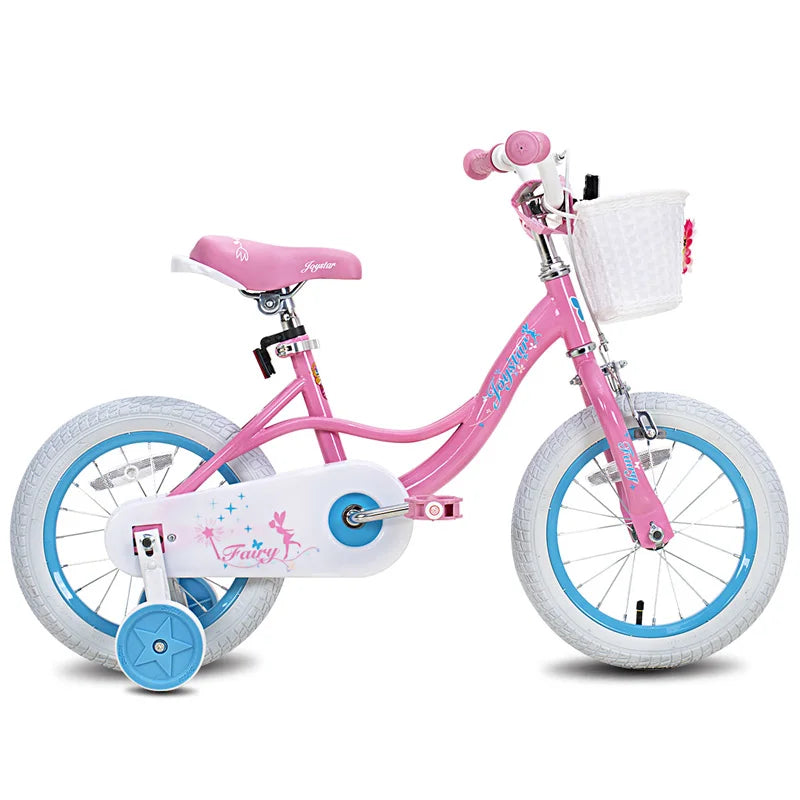 JOYSTAR Fairy Girls Bike for Toddlers & Kids Ages 2-9, Training Wheels, Handbrake & Basket