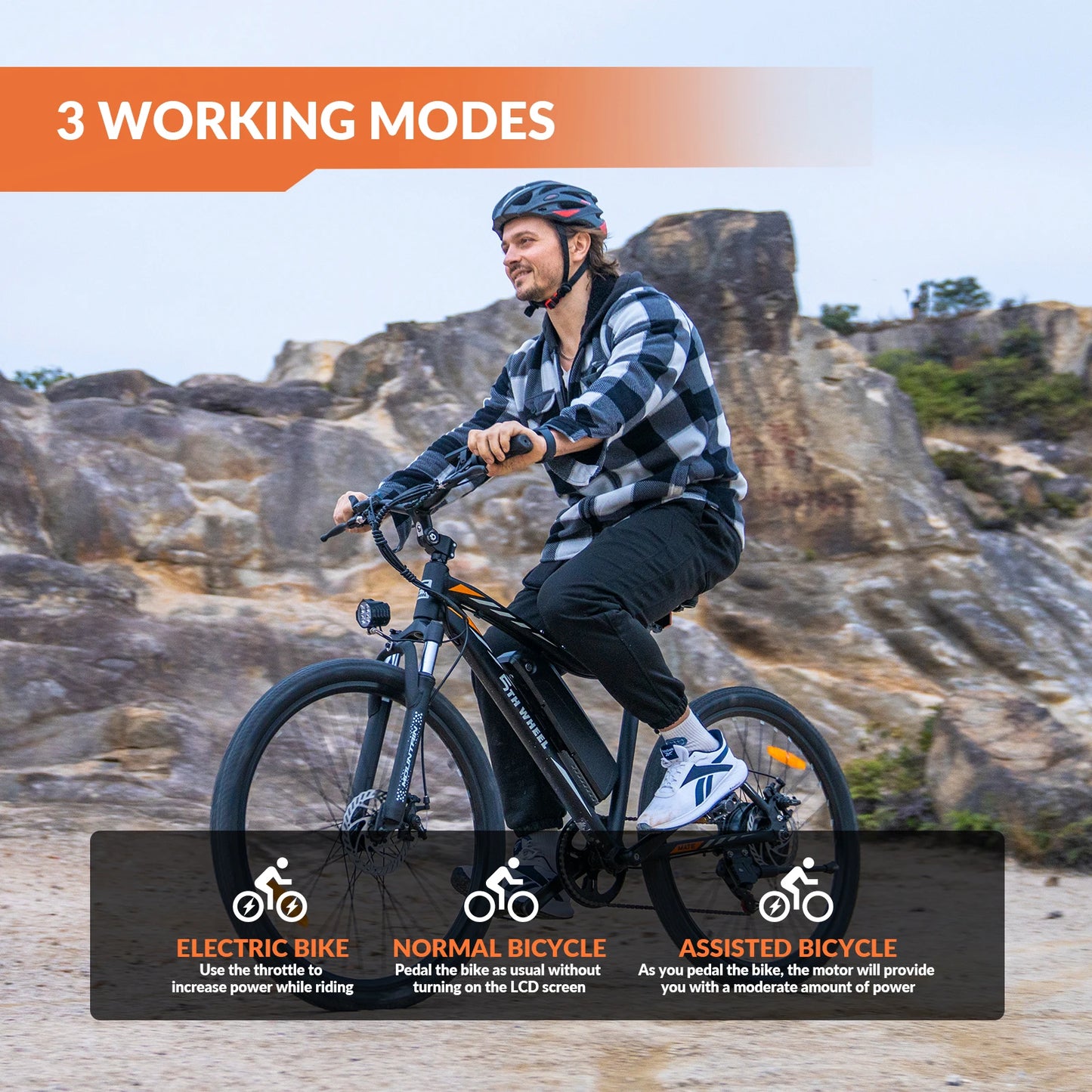 5TH WHEEL AB17 Electric Bike 700W Peak Motor, 23 MPH Top Speed & Front Suspension