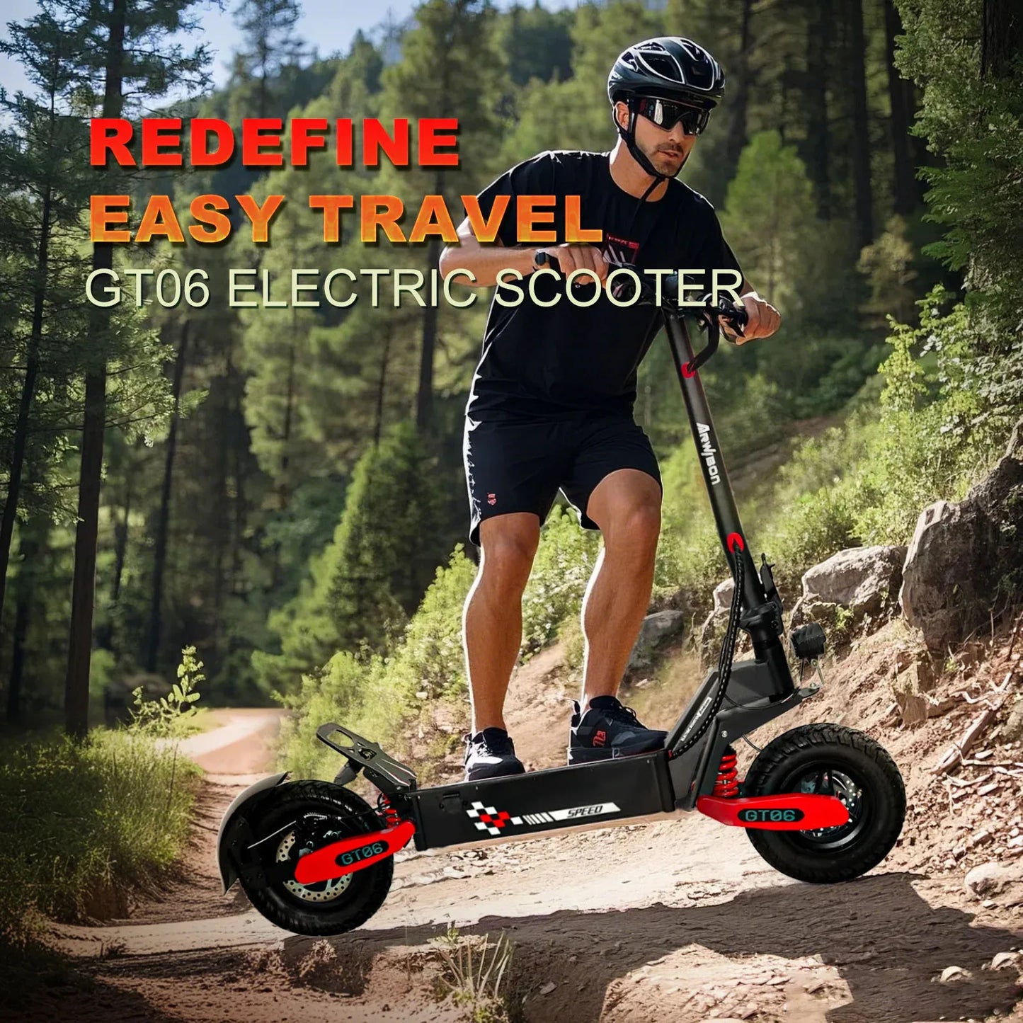 Arwibon GT06 Foldable Electric Scooter with 1200W Motor, 25 MPH Top Speed & 11" Off-Road Tires