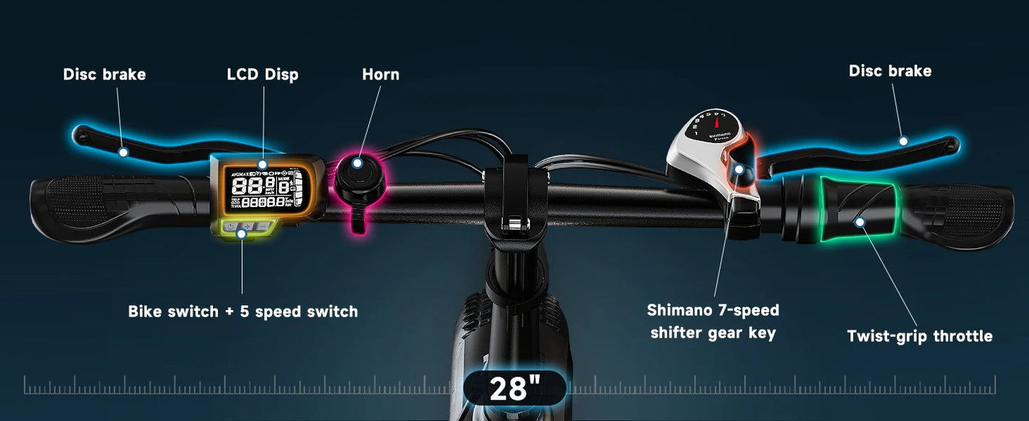 Cybervelo EK4 Electric Bike – 1000W Peak Motor, 48V 20.8Ah Battery & 28+ MPH Top Speed