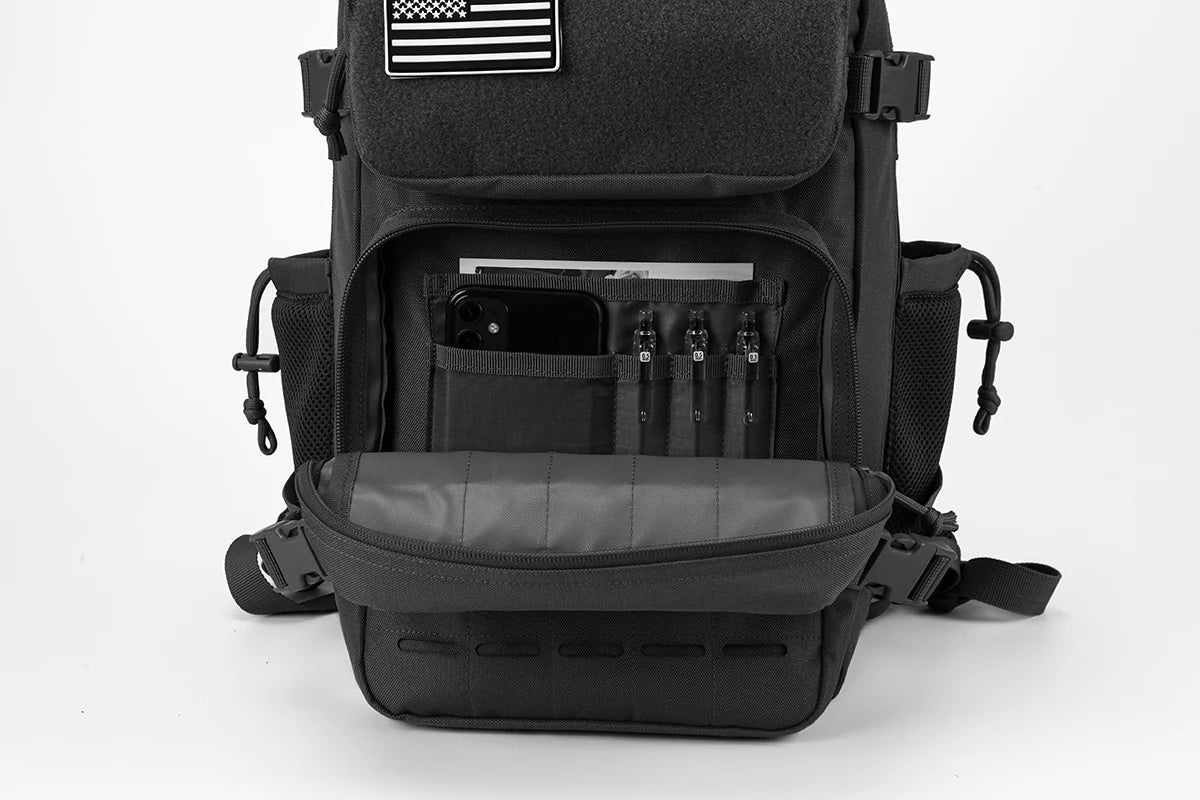 25L Tactical Backpack, MOLLE Outdoor Hiking & Fitness Backpack with Dual Cup Holders
