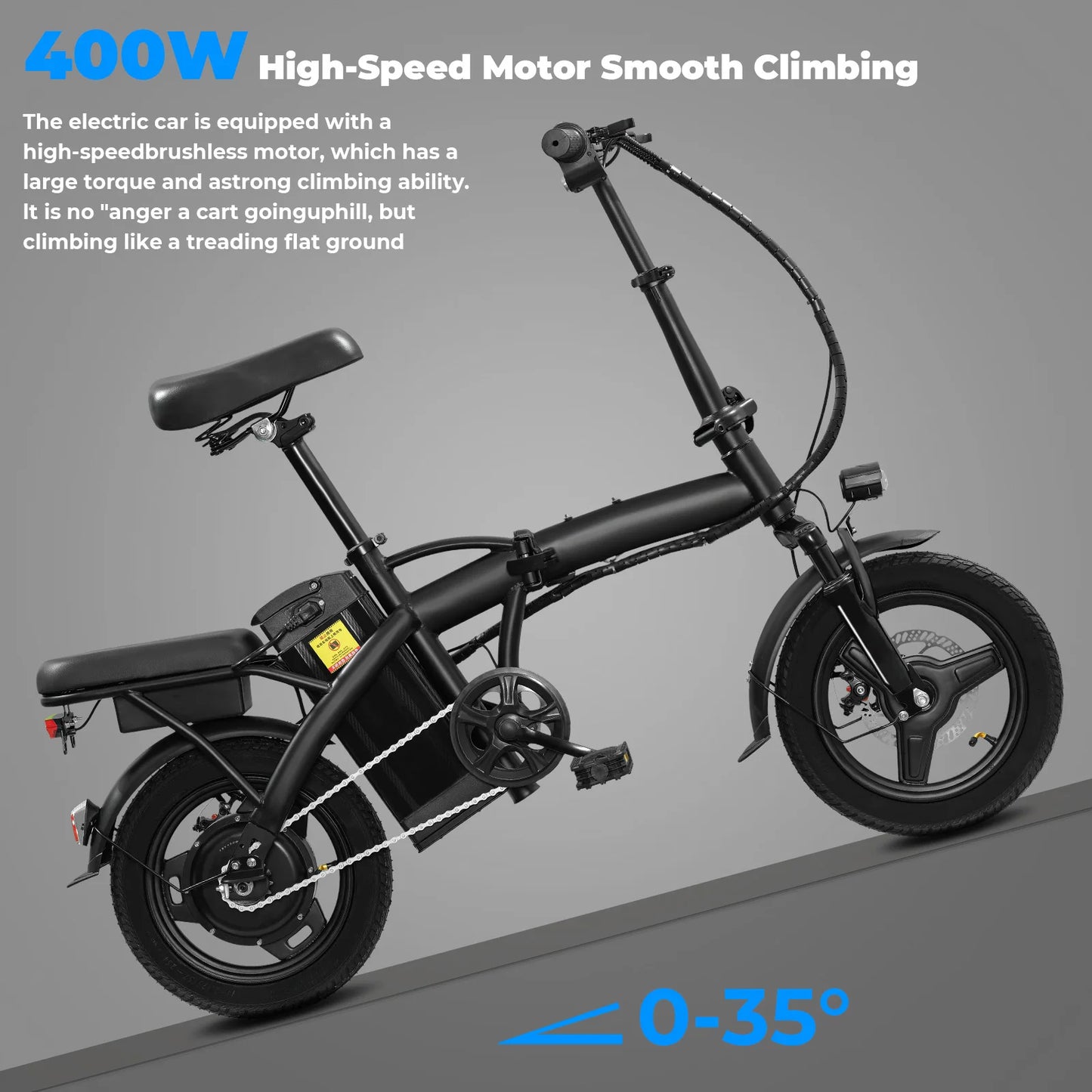 14" Folding Electric Bike with 560W Peak Motor and 32-Mile Range