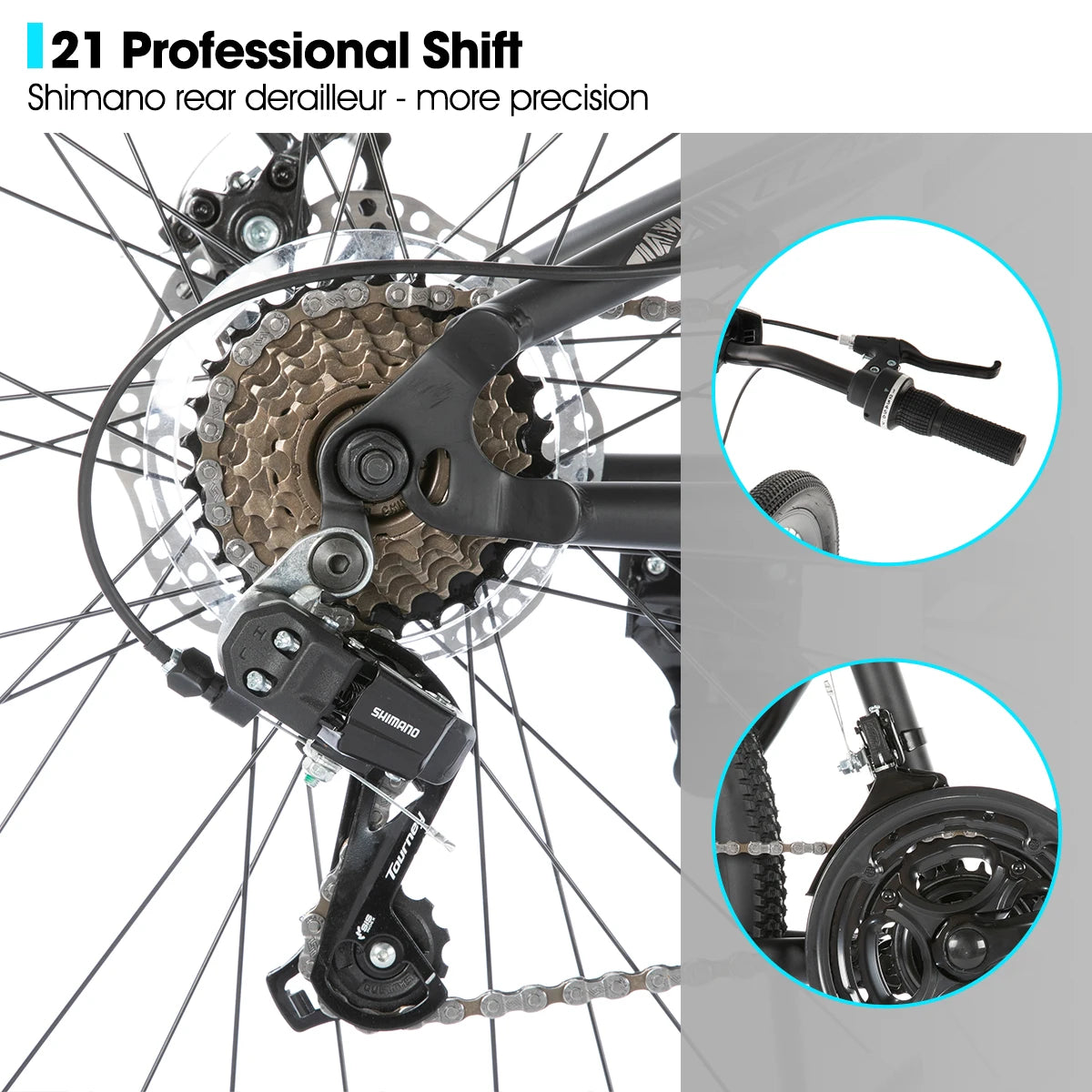 Hiland Full Suspension Mountain Bike, 21-Speed, 26-Inch Wheels & Dual Disc Brakes