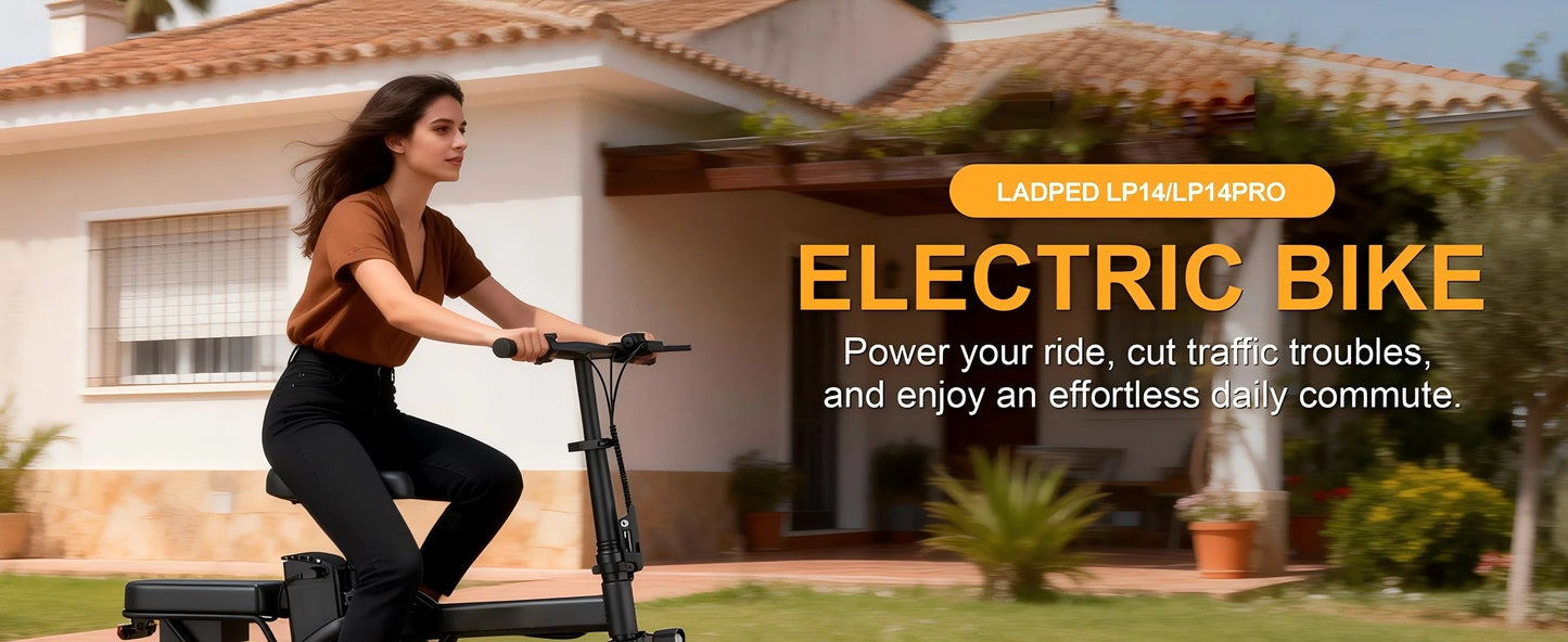 14" Foldable Electric Bike with 500W Motor & Dual Seats