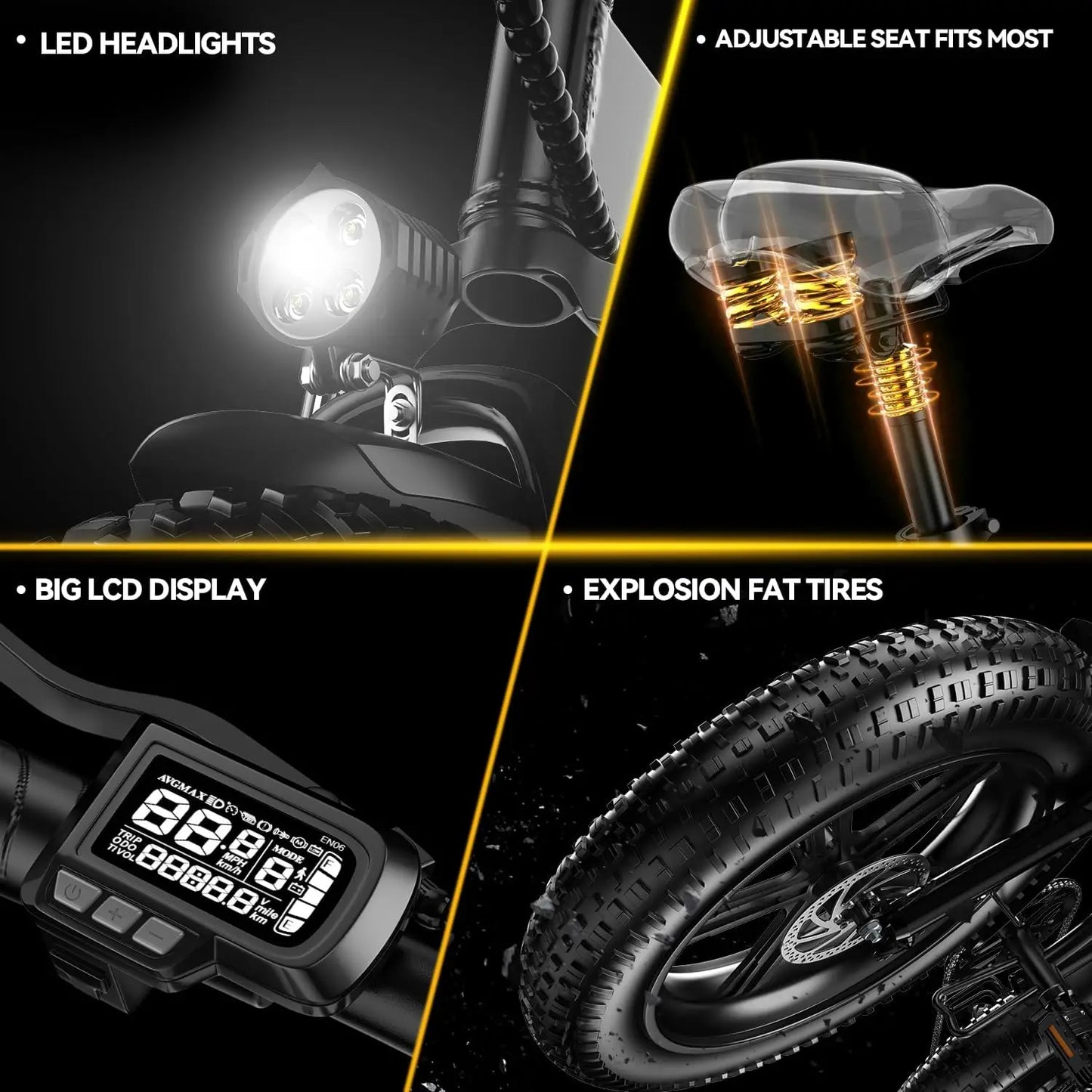 Cybervelo EK4 Electric Bike – 1000W Peak Motor, 48V 20.8Ah Battery & 28+ MPH Top Speed
