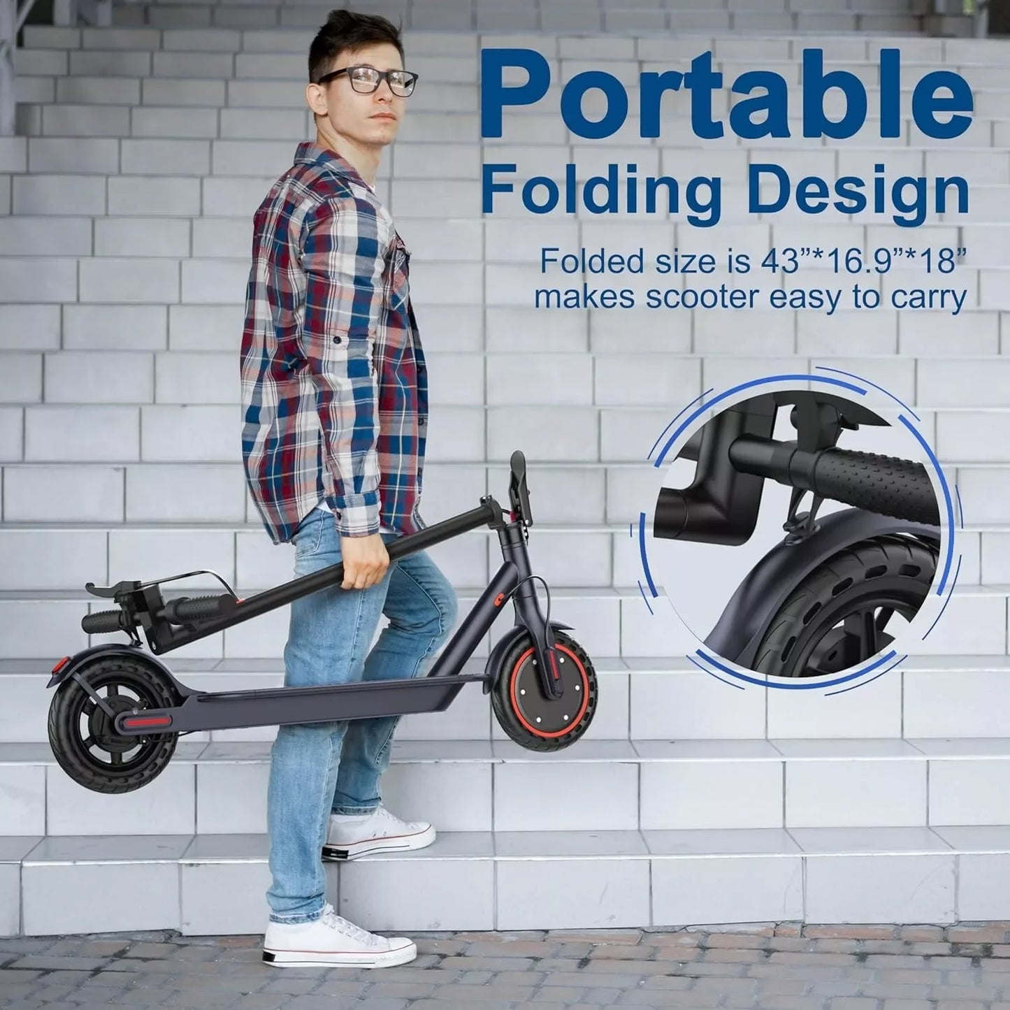 LADPED LP60 Electric Scooter – 350W Motor, 19MPH Top Speed & 16-Mile Range