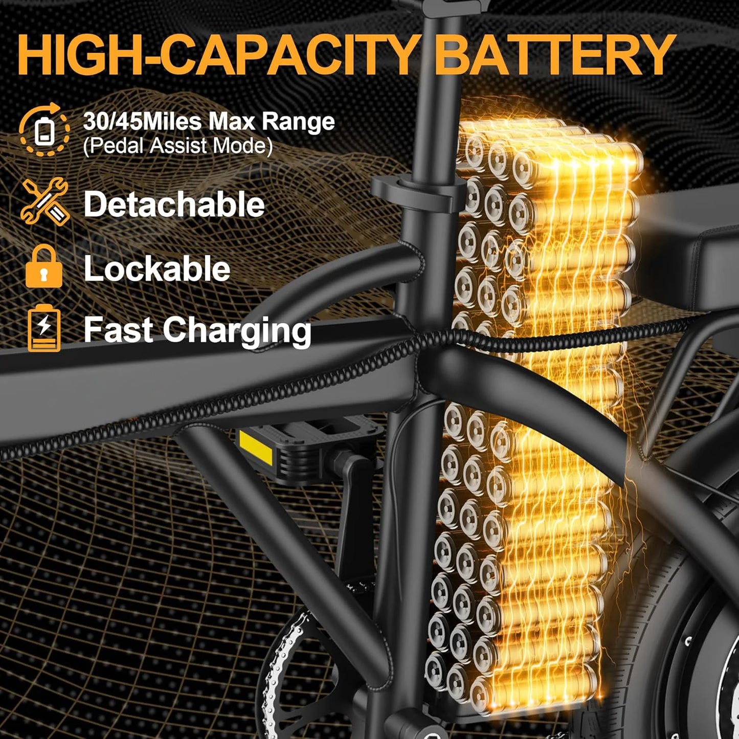 14" Foldable Electric Bike with 500W Motor & Dual Seats