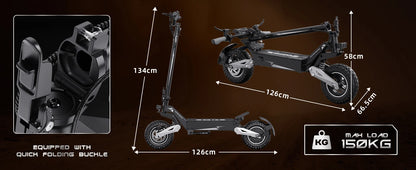 OOTD T10 Electric Scooter 900W Brushless Motor with 48V Lithium Battery & 11" Off-Road Tires