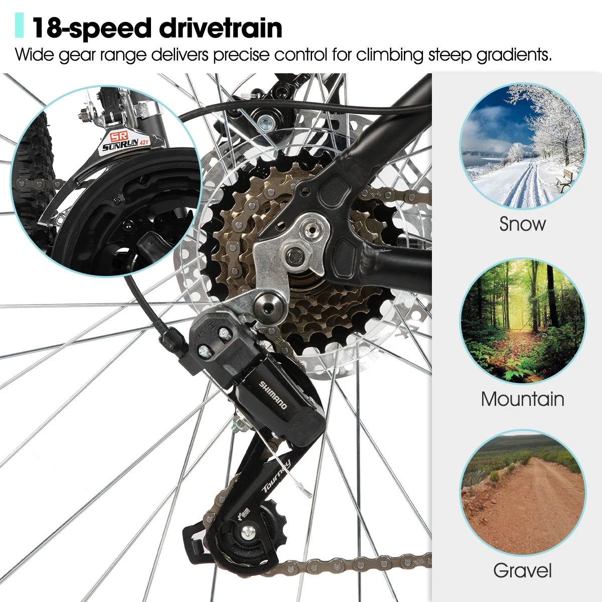 HILAND Slycan Mountain Bike, 26/27.5-Inch Wheels, 18-Speed Aluminum Alloy Frame with Dual Disc Brakes