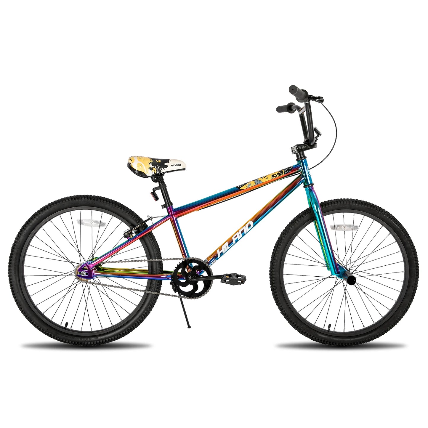 Hiland BMX Bike, 24/26-Inch Wheels, Freestyle Bicycle for Teens & Adults with 2 Pegs