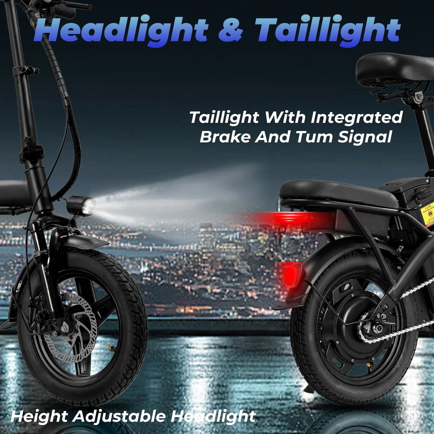 14" Folding Electric Bike with 560W Peak Motor and 32-Mile Range