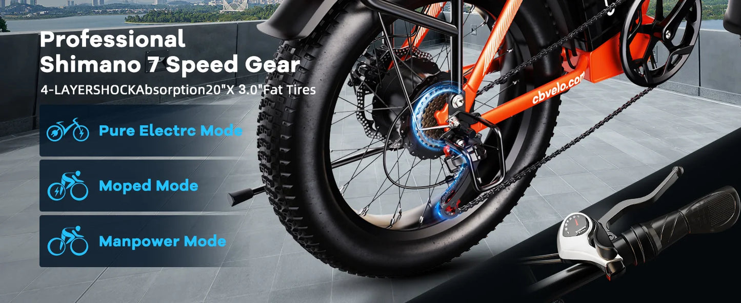Cybervelo EK4 Electric Bike – 1000W Peak Motor, 48V 20.8Ah Battery & 28+ MPH Top Speed