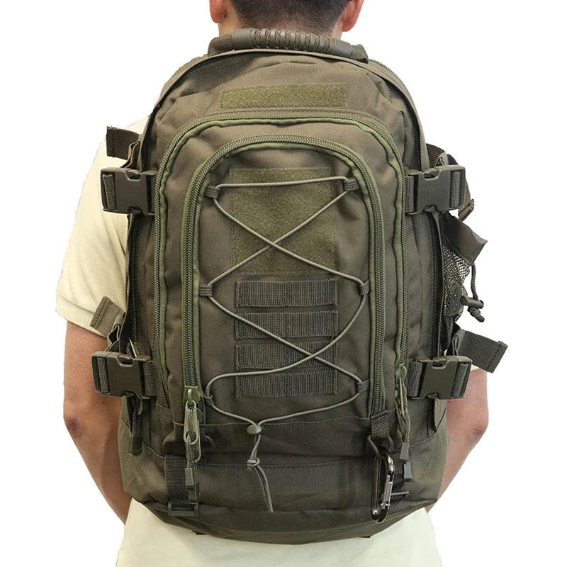 LQARMY 65L Tactical Backpack, Expandable Military MOLLE Rucksack for Hiking, Camping & Travel