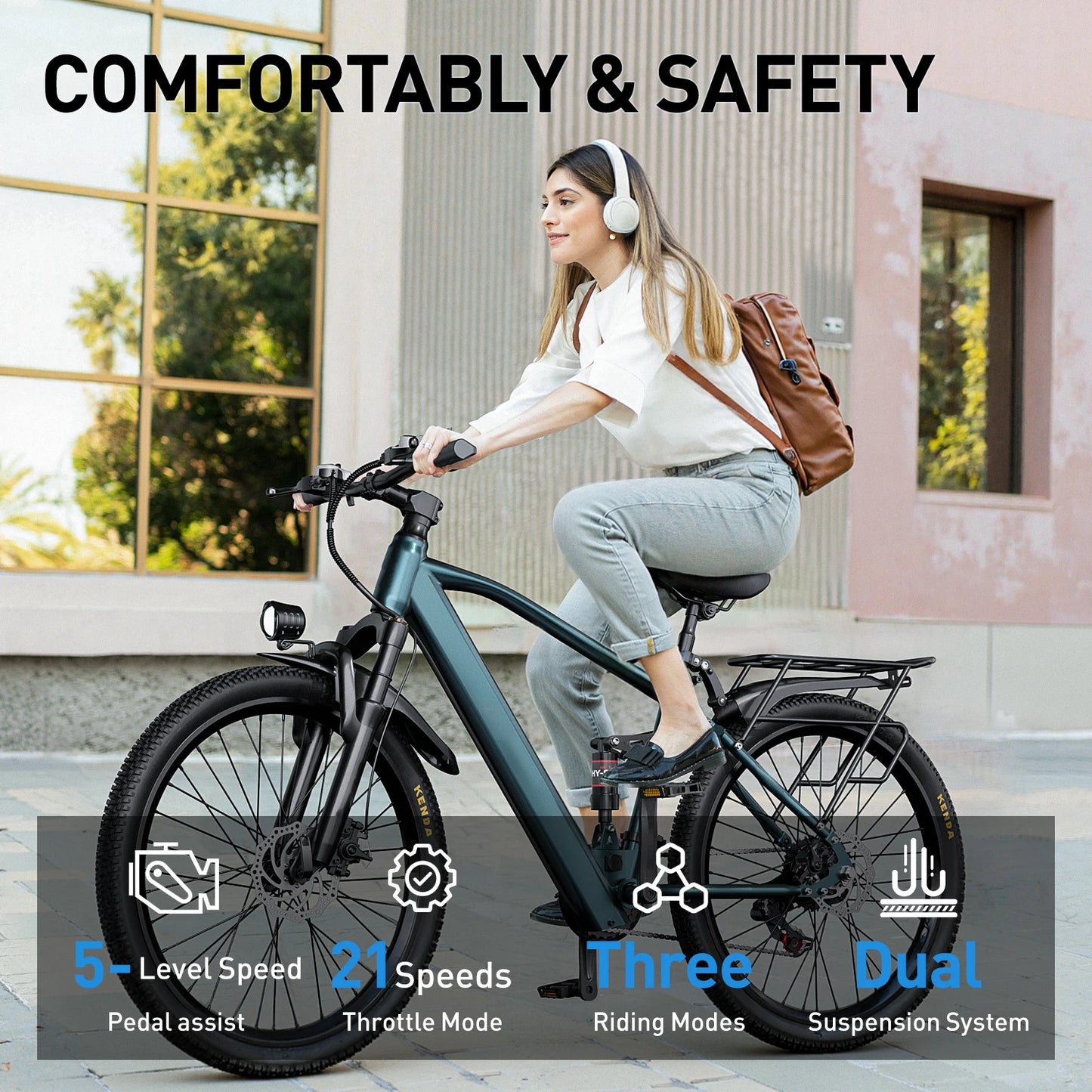 Electric Mountain Bike for Adults – 500W Peak Motor, 36V 13Ah Battery &amp; 35-Mile Range