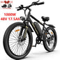 Zefiora M10 Electric Mountain Bike, 26/29-Inch Wheels, 1000W Motor, 48V Battery E-Bike