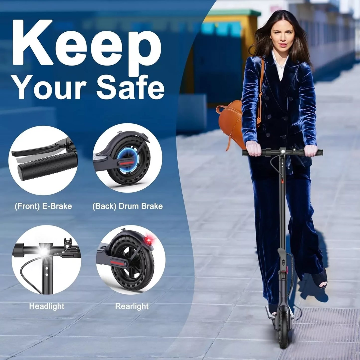 LADPED LP60 Electric Scooter – 350W Motor, 19MPH Top Speed & 16-Mile Range