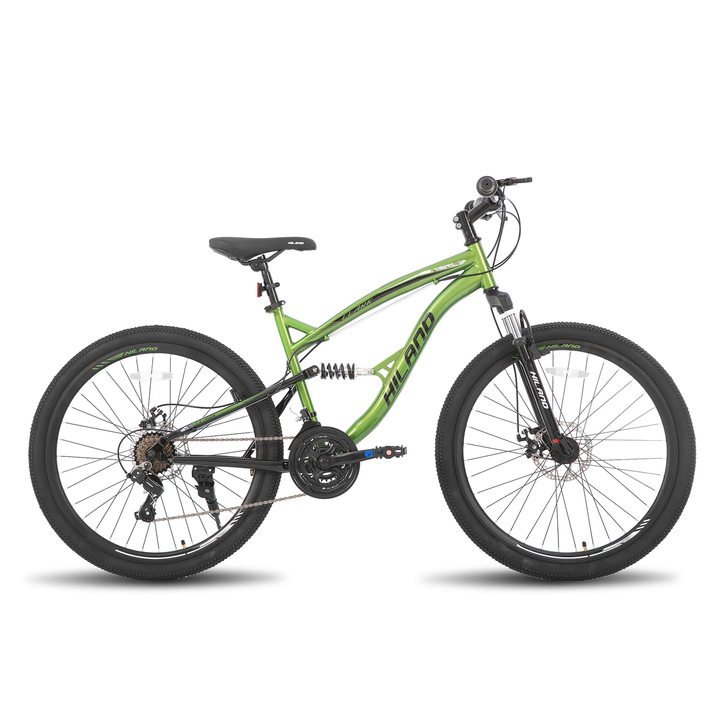 Hiland Full Suspension Mountain Bike, 21-Speed, 26-Inch Wheels & Dual Disc Brakes