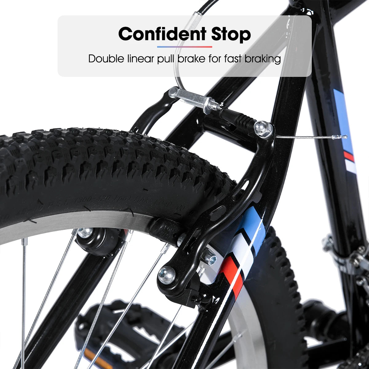 HILAND Mountain Bike, 24/26-Inch Wheels, 18-Speed High-Carbon Steel Frame MTB for Men & Women