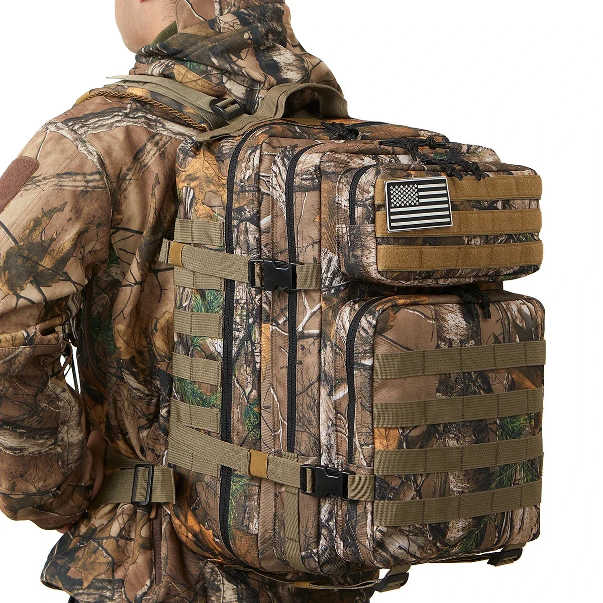 45L Tactical Hunting Backpack, Large Capacity Outdoor Rucksack for Hiking, Camping & Travel