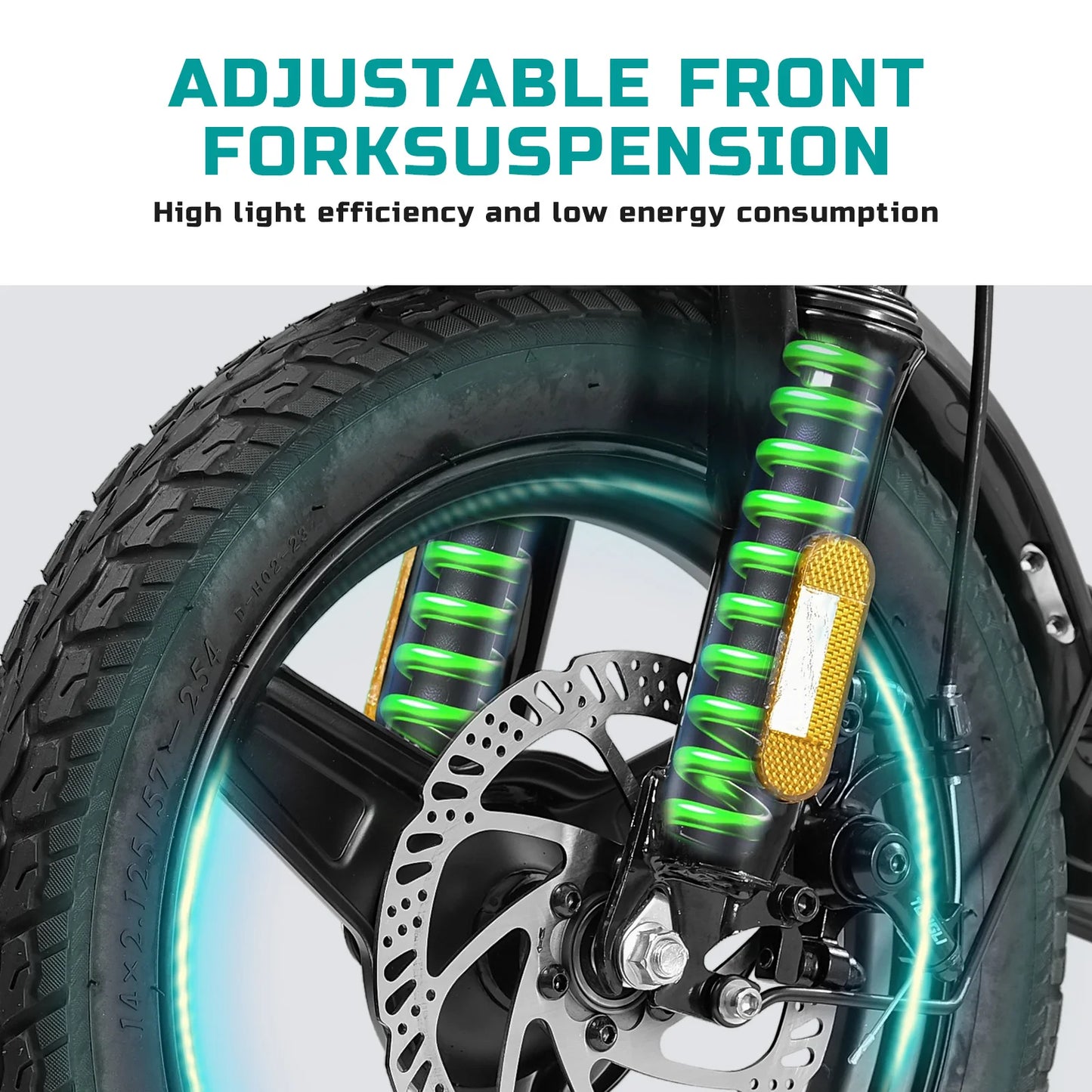 14" Folding Electric Bike with 560W Peak Motor and 32-Mile Range