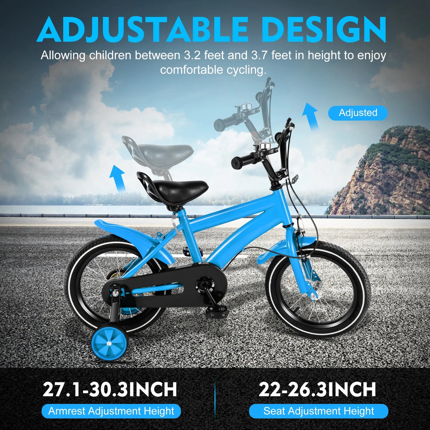 14-Inch Children's Bicycle with Training Wheels for Boys & Girls Ages 2-5