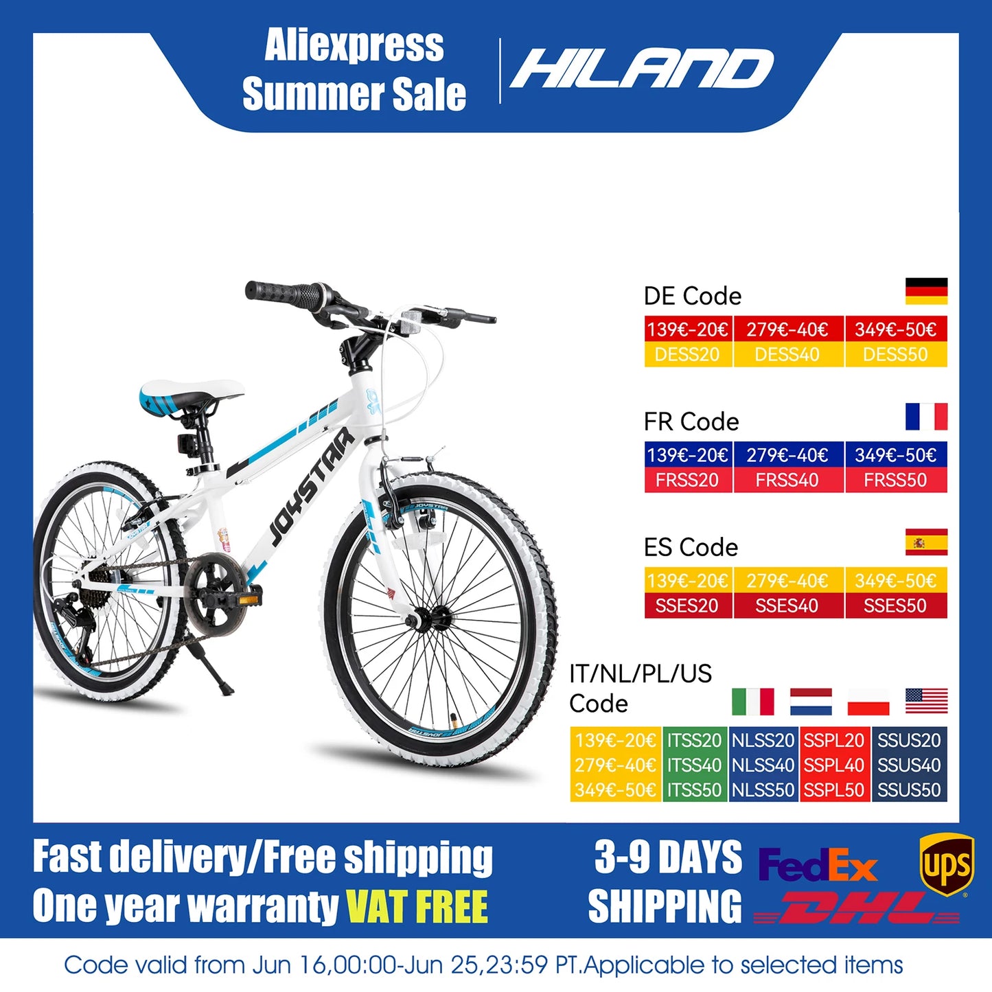 JOYSTAR Minifat Kids Mountain Bike, 20/24 Inch Wheels, 1-Speed or 7-Speed Drivetrain for Boys & Girls Ages 7-12