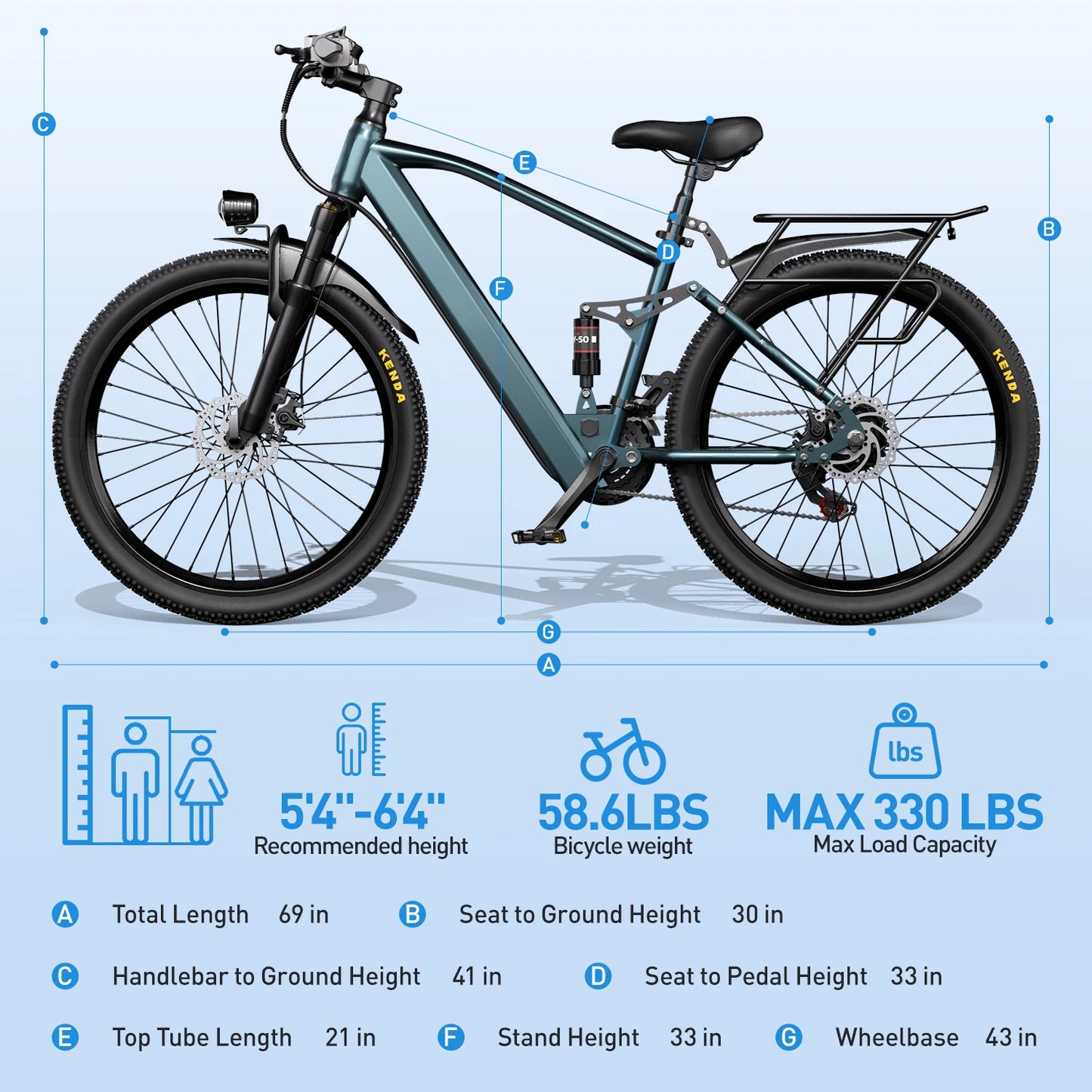 Electric Mountain Bike for Adults – 500W Peak Motor, 36V 13Ah Battery &amp; 35-Mile Range