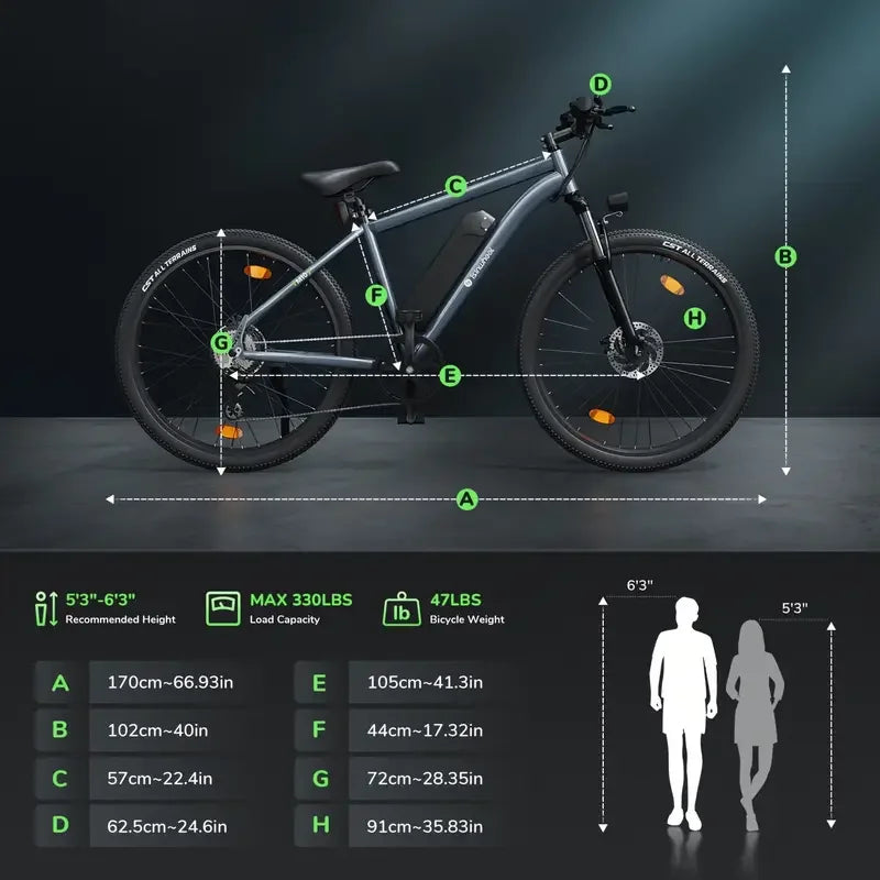 Electric Bike for Adults, 26-Inch Electric Mountain Bike with 500W Motor, 23 MPH Top Speed