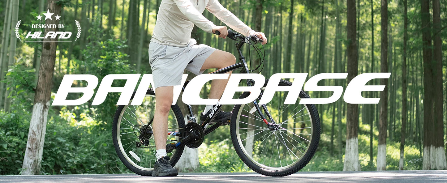 HILAND Mountain Bike, 24/26-Inch Wheels, 18-Speed High-Carbon Steel Frame MTB for Men & Women