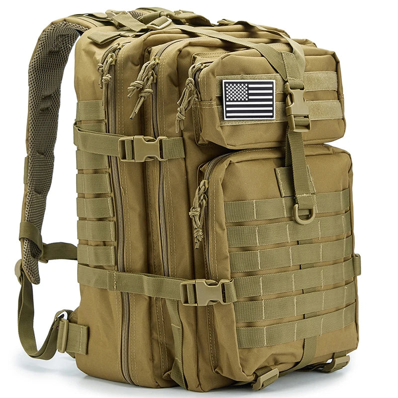 45L Tactical Backpack, Military Molle Travel Pack for Trekking, Camping & Hunting