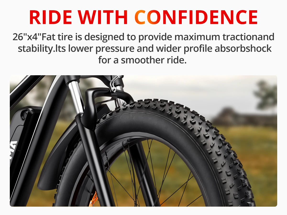 AMYET EB26 Electric Bike with 1500W Peak Motor and 31MPH Top Speed