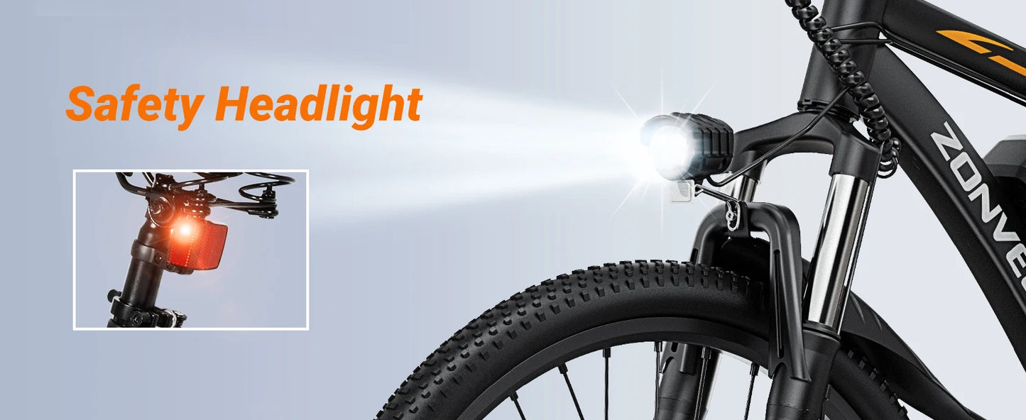 M26 Electric Bike with 1000W Peak Motor and 50-Mile Range