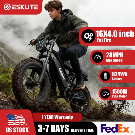 Eskute V100 Electric Bike – 1500W Peak Motor, 48V 13Ah Battery & 28MPH Top Speed